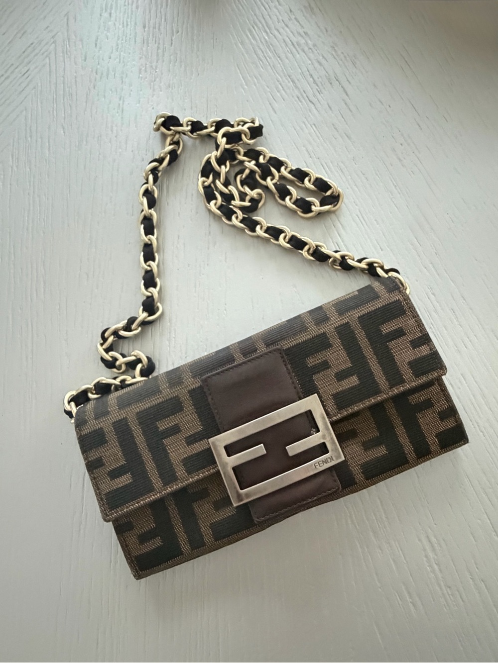 RARE Authentic Vintage Fendi Zucca monogram continental long wallet